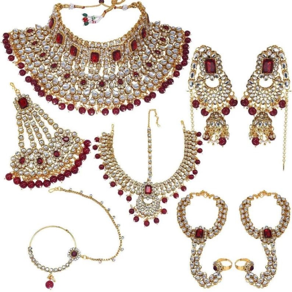 Sabyasachi Maroon Bridal Jewelry Set